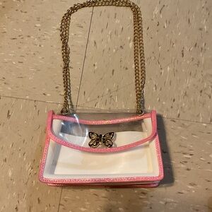 Amazon Pink and Gold Trim Shoulder Bag